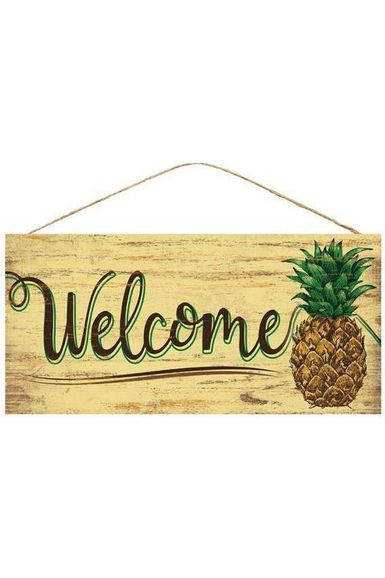 Shop For 12" Wooden Sign: Welcome Pineapple at Michelle's aDOORable Creations