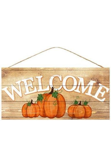 12" Wooden Sign: Welcome Pumpkins - Michelle's aDOORable Creations - Wooden/Metal Signs