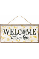 12" Wooden Sign: Welcome to Our Hive - Michelle's aDOORable Creations - Wooden/Metal Signs