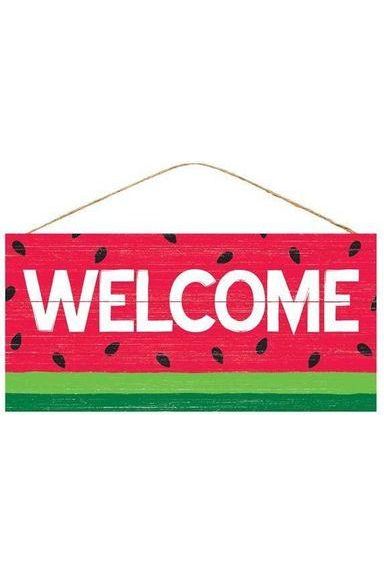 Shop For 12" Wooden Sign: Welcome/Watermelon at Michelle's aDOORable Creations