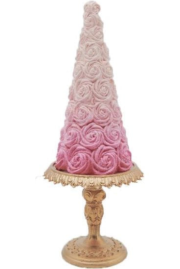 12.5" Pink Rosette Tree - Michelle's aDOORable Creations - Holiday Ornaments