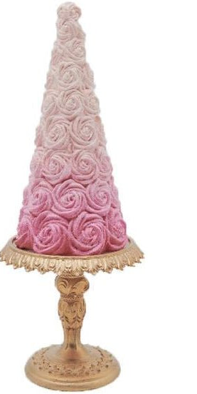 12.5" Pink Rosette Tree - Michelle's aDOORable Creations - Holiday Ornaments