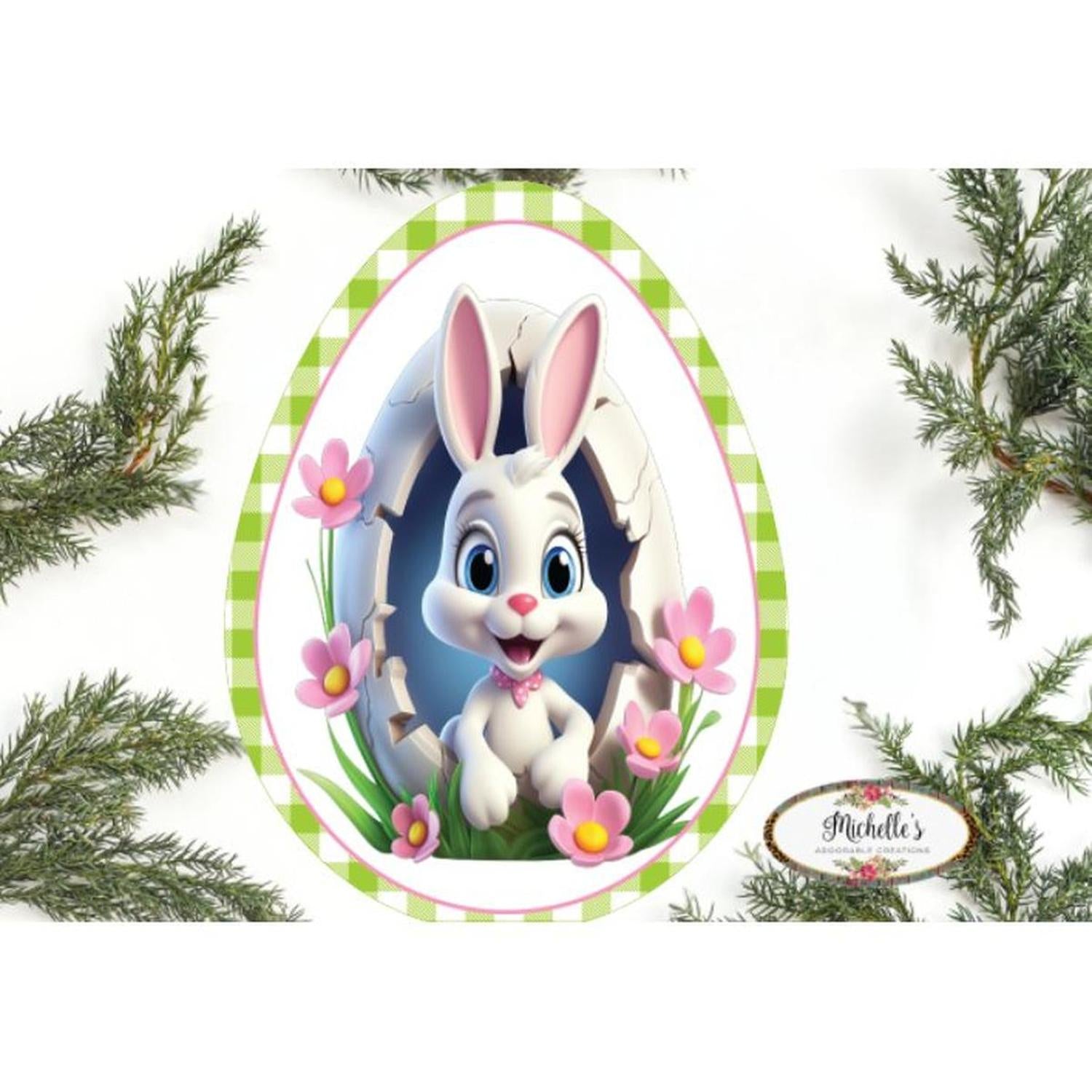 Shop For 12in Waterproof Sign: Cracked Easter Bunny Egg at Michelle's aDOORable Creations