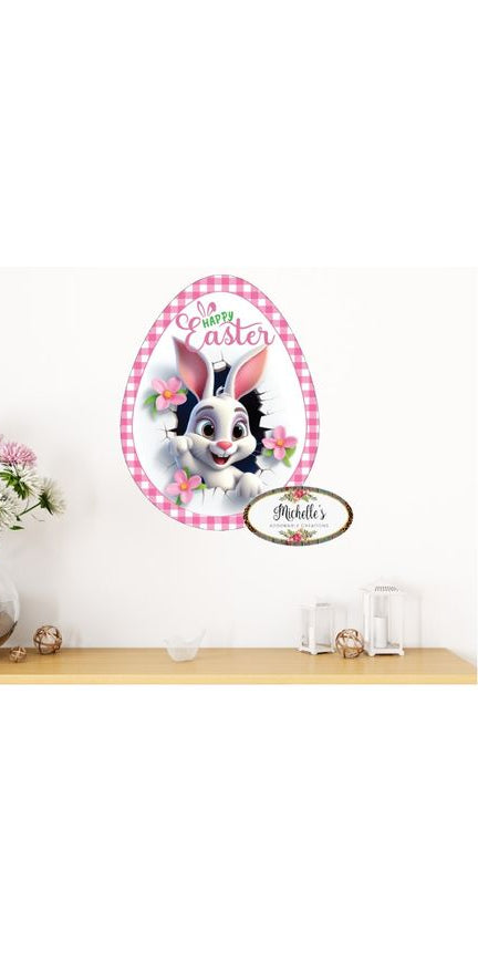 12in Waterproof Sign: Happy Easter Bunny Egg - Michelle's aDOORable Creations - Signature Signs