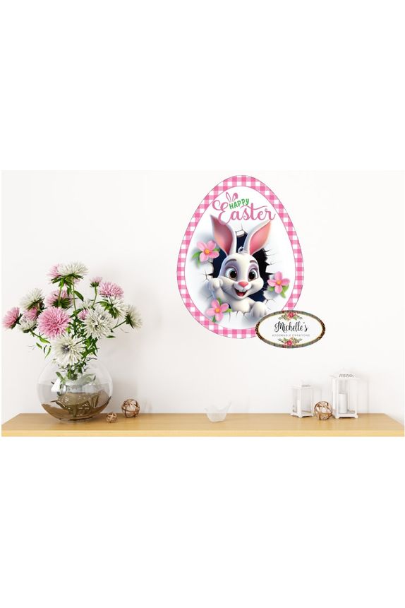 12in Waterproof Sign: Happy Easter Bunny Egg - Michelle's aDOORable Creations - Signature Signs