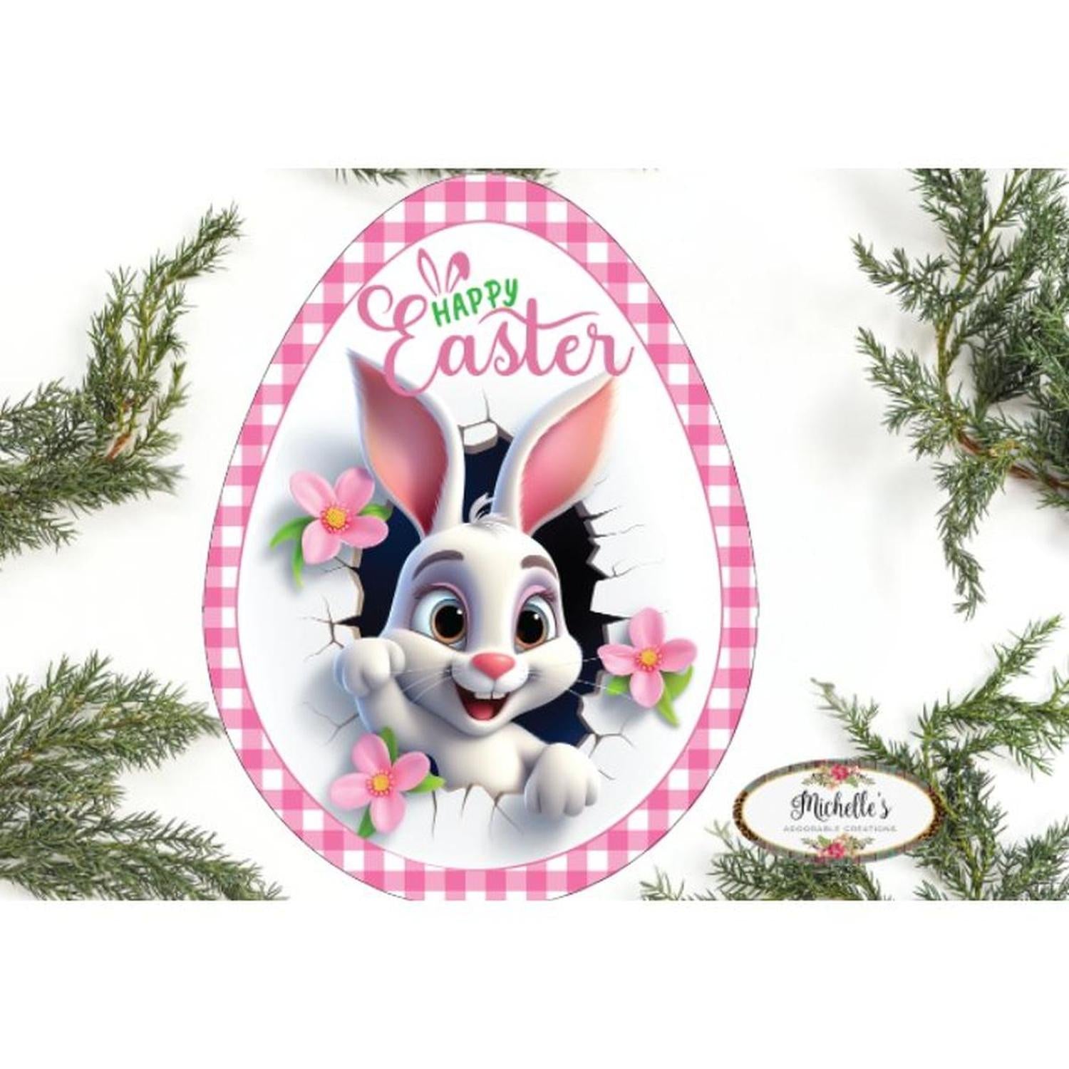 Shop For 12in Waterproof Sign: Happy Easter Bunny Egg at Michelle's aDOORable Creations