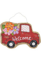 Shop For 13" Floral Burlap Welcome Door Hanger: Red at Michelle's aDOORable Creations