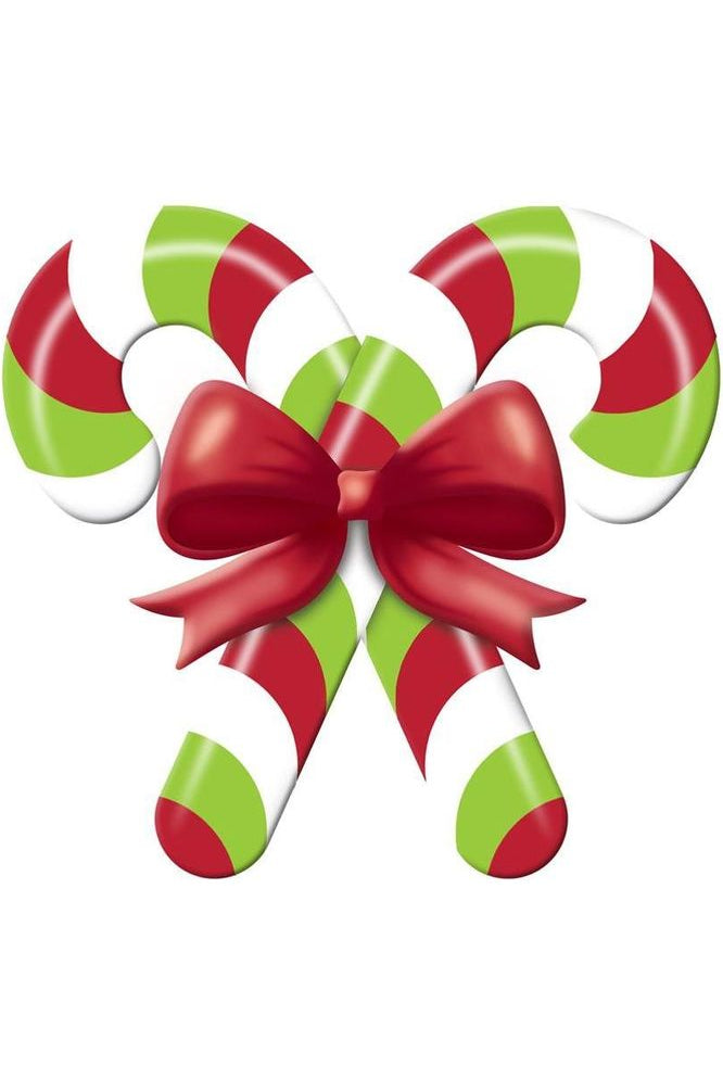 Shop For 13" Metal Embossed Candy Canes: Lime Green/Red MD136531
