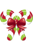 13" Metal Embossed Candy Canes: Lime Green/Red - Michelle's aDOORable Creations - Wooden/Metal Signs