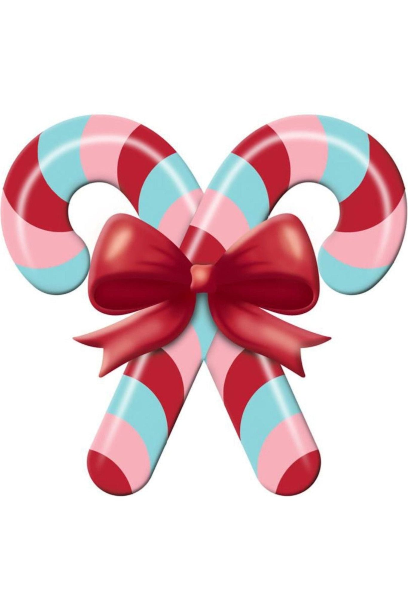 13" Metal Embossed Candy Canes: Pink/Ice Blue - Michelle's aDOORable Creations - Wooden/Metal Signs