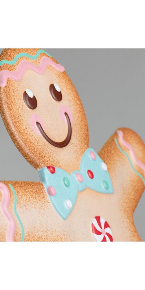 13" Metal Embossed Gingerbread: Boy (Pink) - Michelle's aDOORable Creations - Wooden/Metal Signs