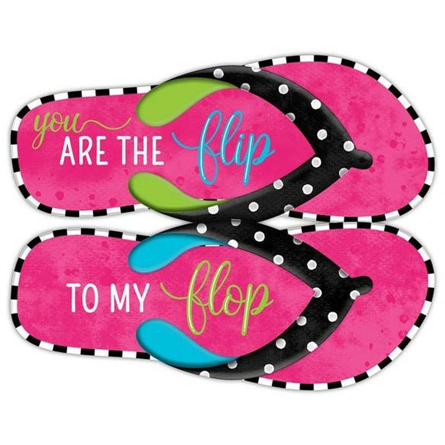Shop For 13" Metal Embossed Flip Flops: Flip To My Flop at Michelle's aDOORable Creations