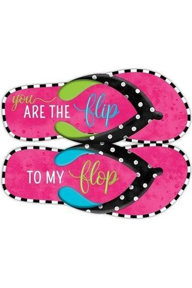 Shop For 13" Metal Embossed Flip Flops: Flip To My Flop at Michelle's aDOORable Creations