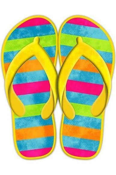 Shop For 13" Metal Embossed Flip Flops: Summer Stripes at Michelle's aDOORable Creations