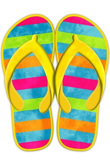 Shop For 13" Metal Embossed Flip Flops: Summer Stripes MD0966