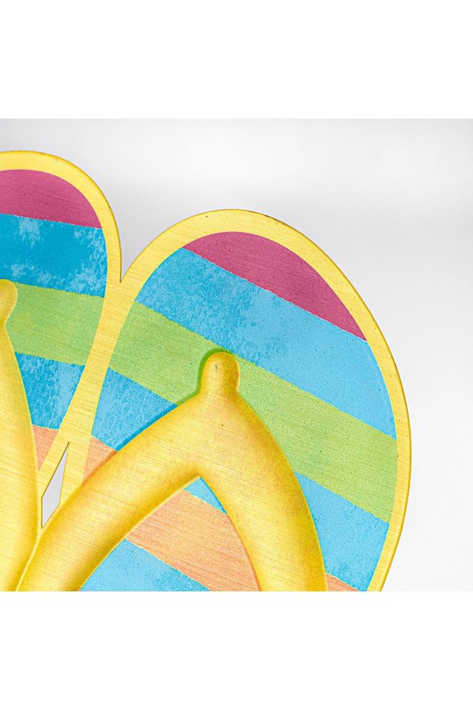 Shop For 13" Metal Embossed Flip Flops: Summer Stripes MD0966