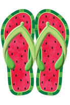13" Metal Emossed Flip Flops: Watermelon - Michelle's aDOORable Creations - Wooden/Metal Signs
