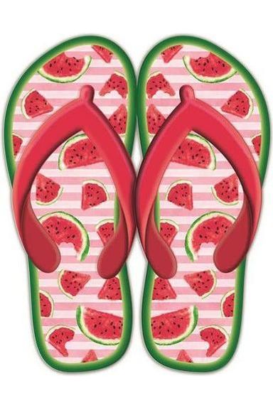 Shop For 13" Metal Embossed Flip Flops: Watermelon Red at Michelle's aDOORable Creations