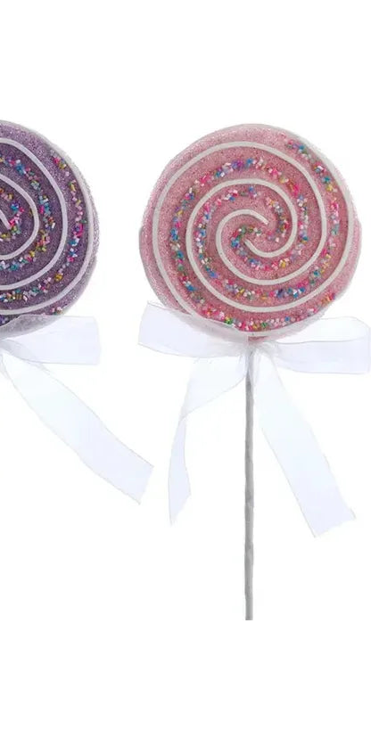13" Pink and Purple Lollipop Picks (Asst 2) - Michelle's aDOORable Creations - Sprays and Picks