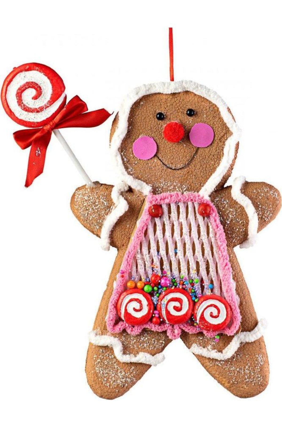 Shop For 13" Pink Gingerbread Ornament at Michelle's aDOORable Creations