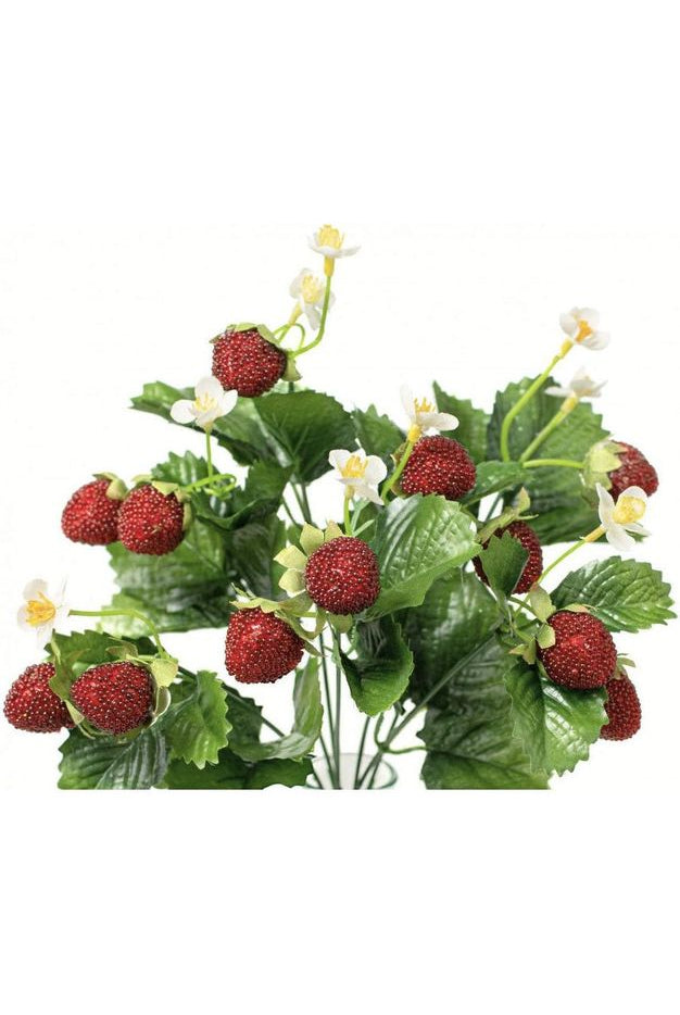 13" Strawberry & Fern Bush - Michelle's aDOORable Creations - Sprays and Picks