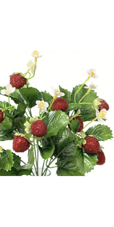 13" Strawberry & Fern Bush - Michelle's aDOORable Creations - Sprays and Picks
