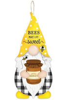 13" Wooden Gnome Shaped Sign: Bumble Bee - Michelle's aDOORable Creations - Wooden/Metal Signs