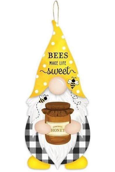 Shop For 13" Wooden Gnome Shaped Sign: Bumble Bee at Michelle's aDOORable Creations