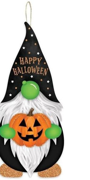 13" Wooden Gnome Shaped Sign: Halloween - Michelle's aDOORable Creations - Wooden/Metal Signs