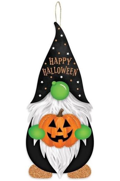 13" Wooden Gnome Shaped Sign: Halloween - Michelle's aDOORable Creations - Wooden/Metal Signs
