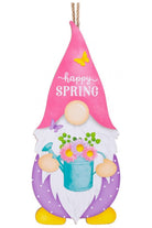 13" Wooden Gnome Shaped Sign: Spring Gnome - Michelle's aDOORable Creations - Wooden/Metal Signs