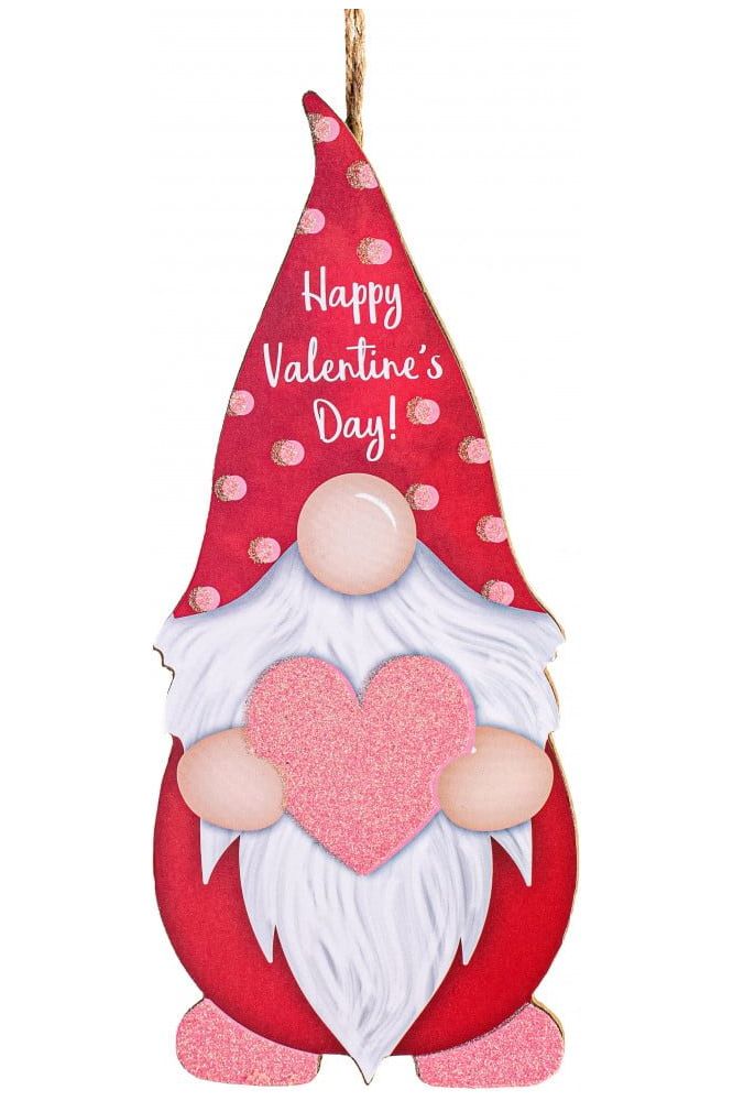 Shop For 13" Wooden Gnome Shaped Sign: Valentine Gnome AP8901