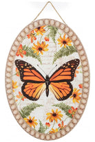 13" Wooden Oval Sign: Monarch Butterfly - Michelle's aDOORable Creations - Wooden/Metal Signs