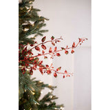 32” Red and Green Glitter Smilax Berry Spray