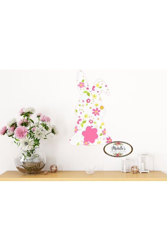 Shop For 13in Waterproof Sign: Floppy Ear Floral Bunny
