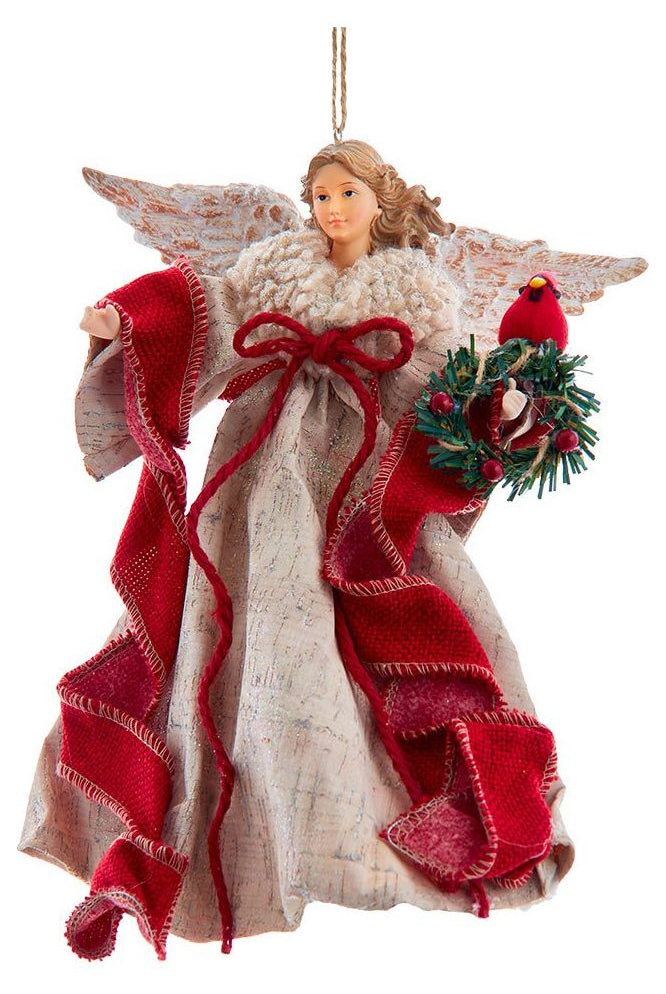 14" Birch Berry Flying Angel Ornament - Michelle's aDOORable Creations - Holiday Ornaments
