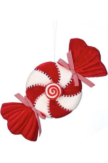 14" Fabric Peppermint Candy Ornament: Red & White - Michelle's aDOORable Creations - Seasonal & Holiday Decorations
