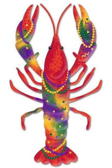 14" Metal Crawfish Sign: Multi Color - Michelle's aDOORable Creations - Wooden/Metal Signs