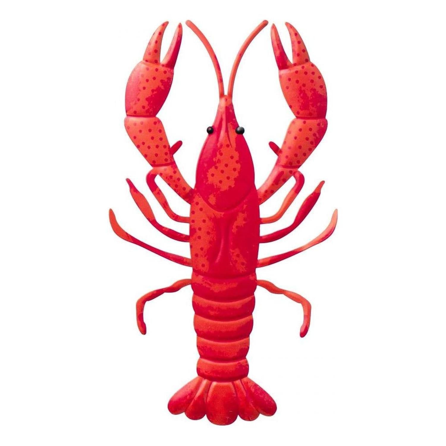 14" Metal Crawfish Sign: Red