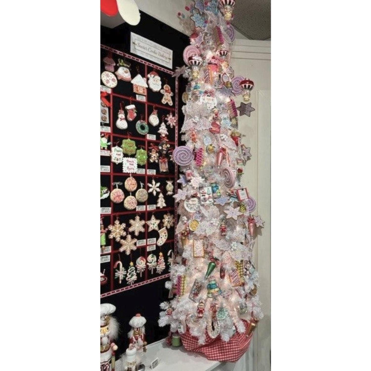 14" Pink Frosted Poinsettia Pick