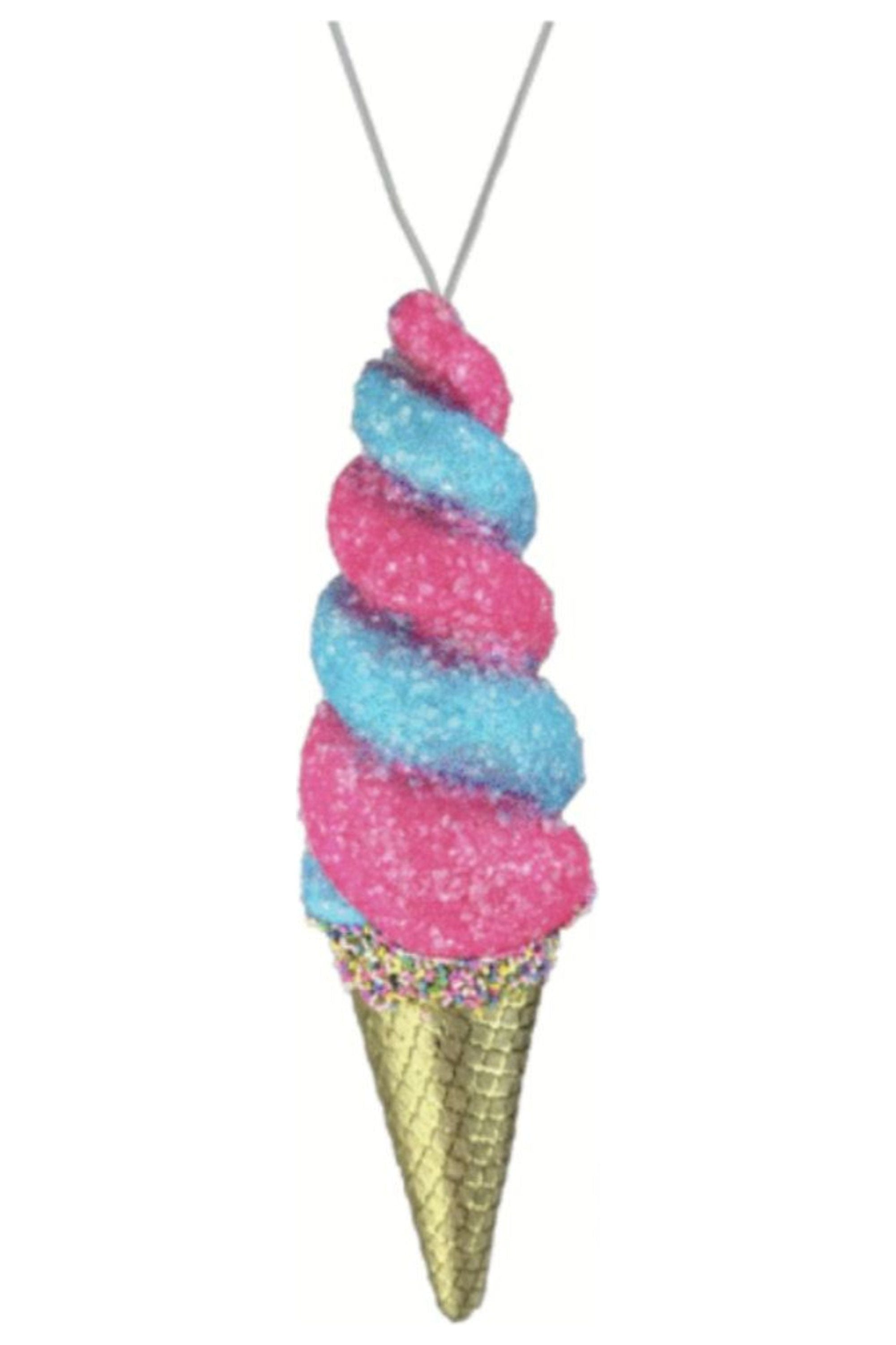 Shop For 14" Swirl Ice Cream Cone Ornament: Pink/Blue at Michelle's aDOORable Creations