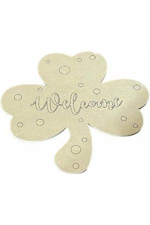 Shop For 14" Unpainted MDF Clover Welcome Sign