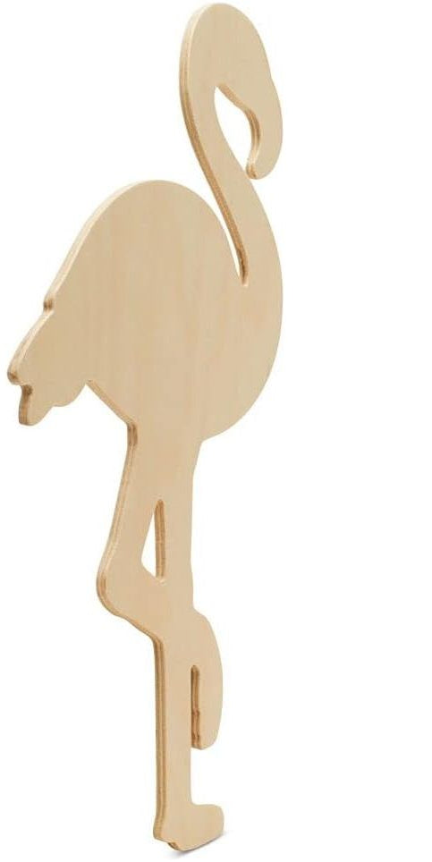 14" Unpainted MDF Flamingo Wood Cut Out - Michelle's aDOORable Creations - Unfinished Wood Cutouts