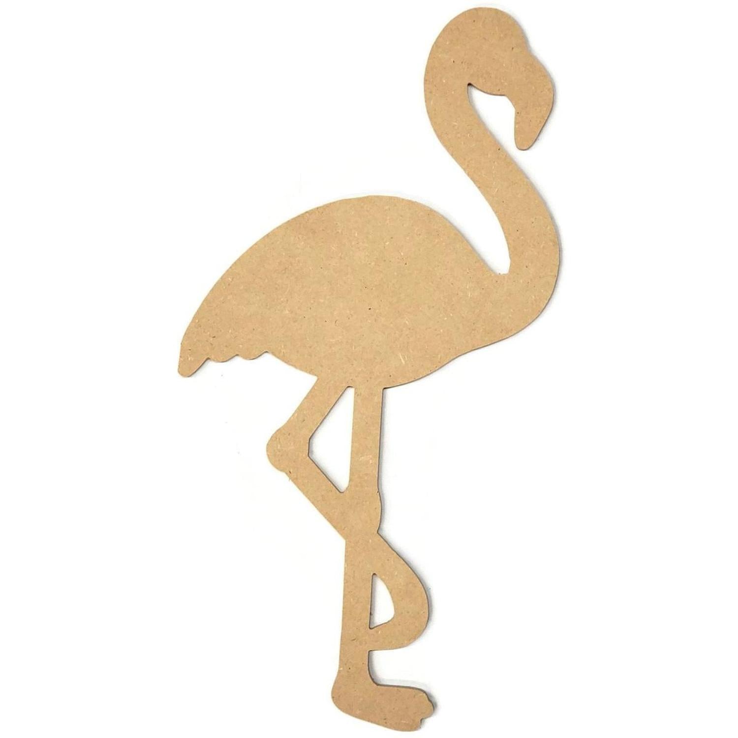 14" Unpainted MDF Flamingo Wood Cut Out
