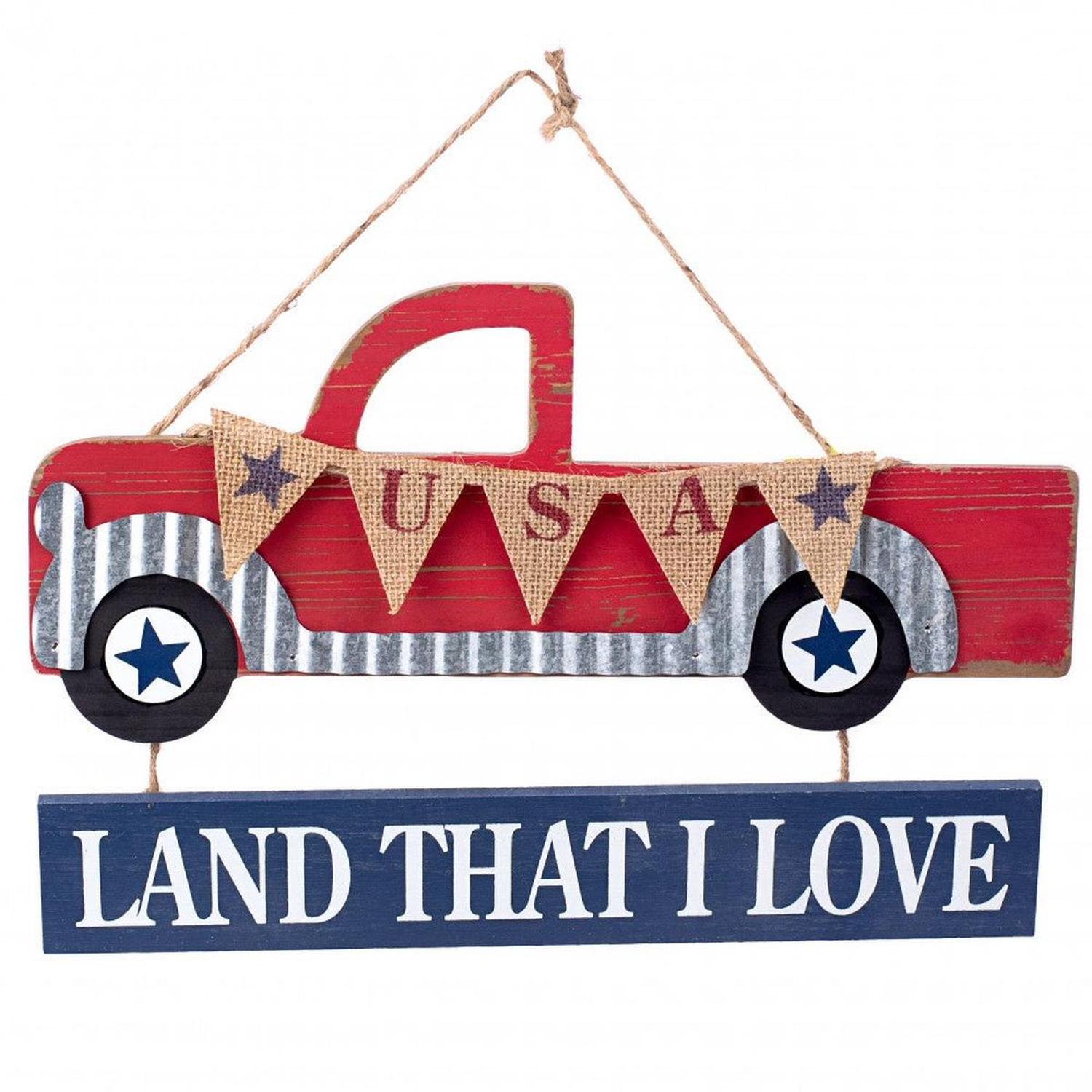 Shop For 14" Wooden Patriotic Truck: Land That I Love at Michelle's aDOORable Creations