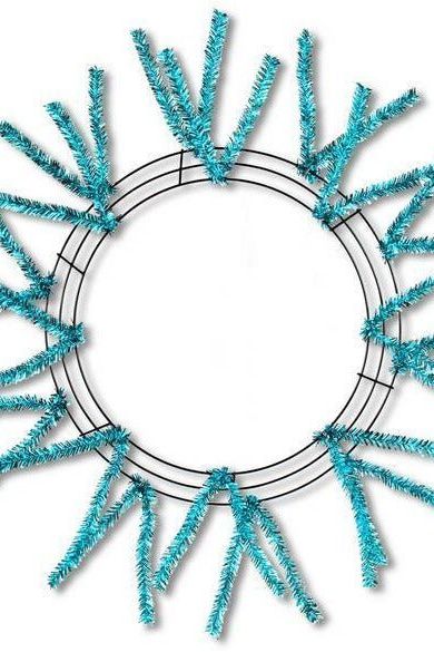 15-24" Pencil Work Wreath Form: Metallic Turquoise - Michelle's aDOORable Creations - Work Wreath Form