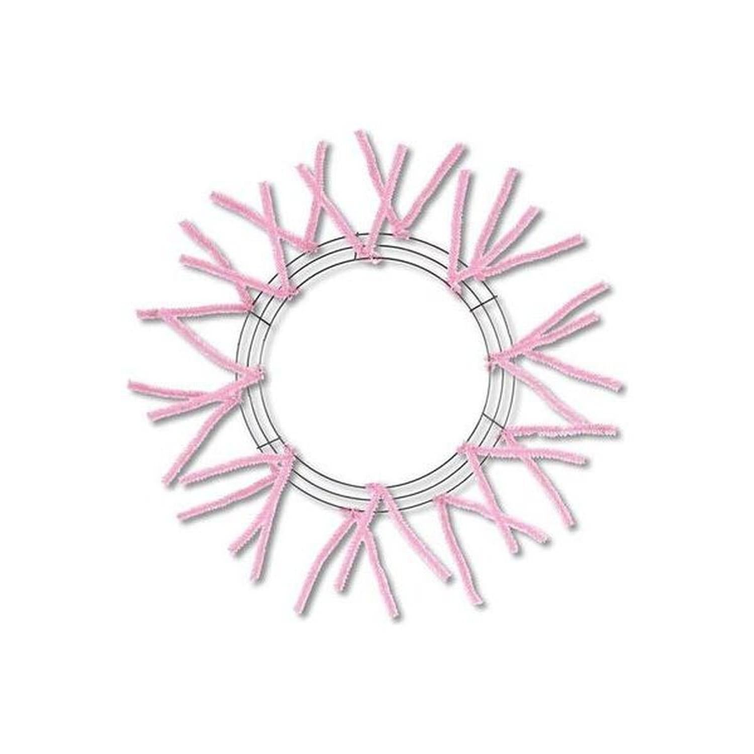 15-24" Pencil Work Wreath Form: Pink