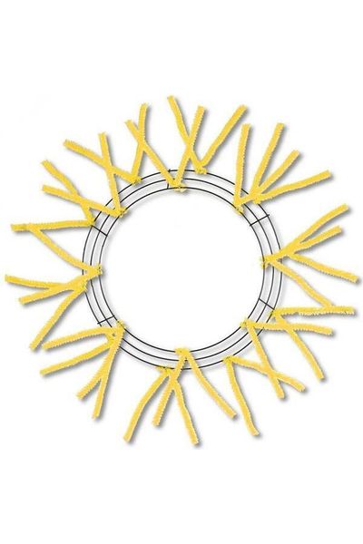 15-24" Pencil Work Wreath Form: Yellow - Michelle's aDOORable Creations - Work Wreath Form