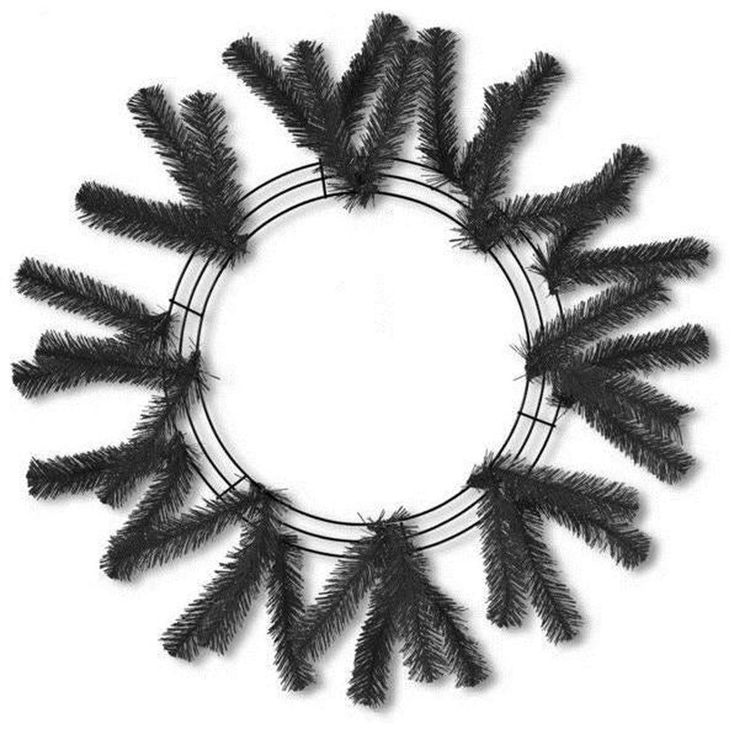 15-24" Tinsel Work Wreath Form: Black
