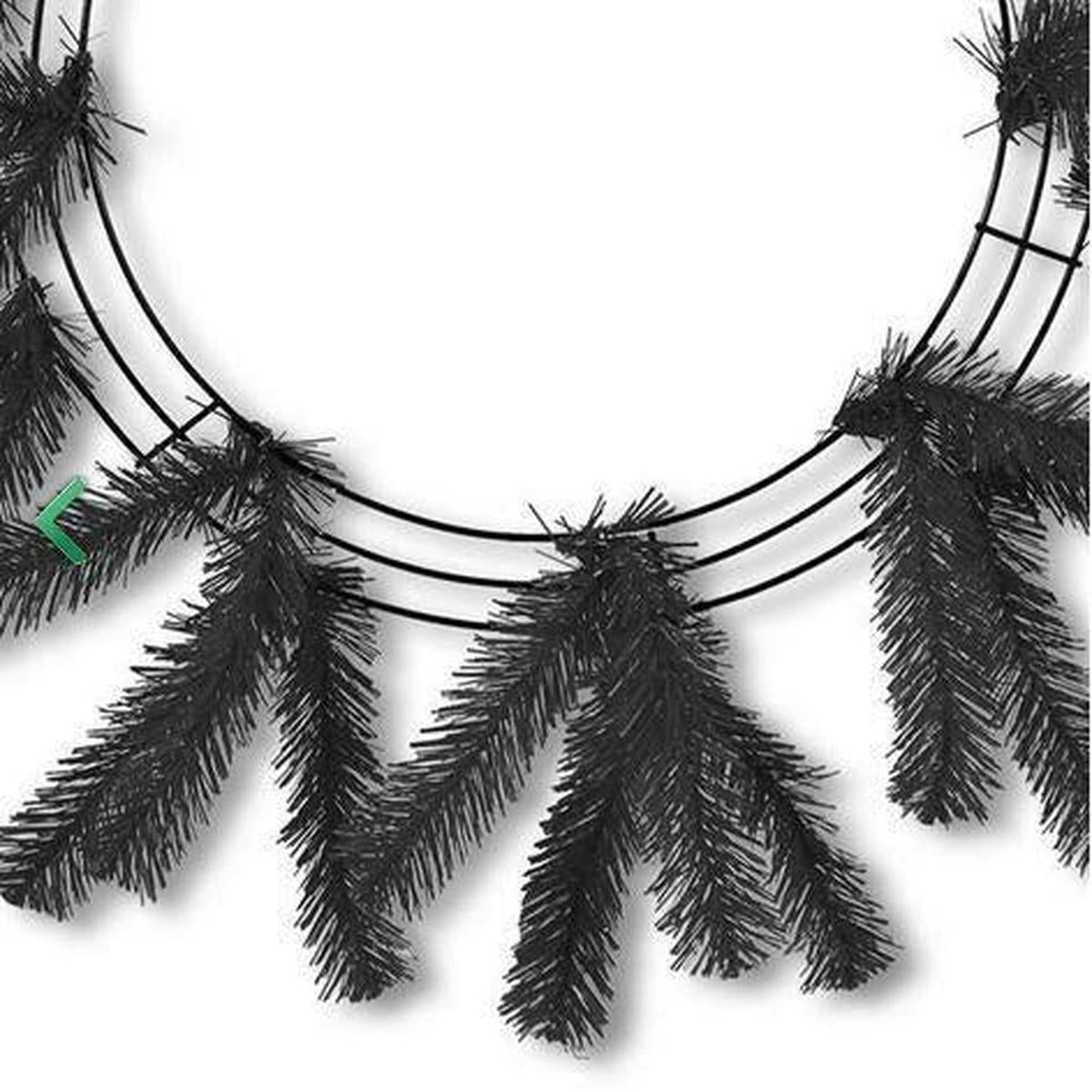 15-24" Tinsel Work Wreath Form: Black